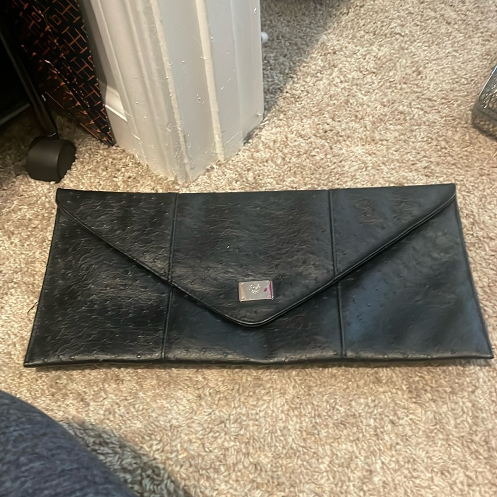 Faux Ostrich Large Clutch